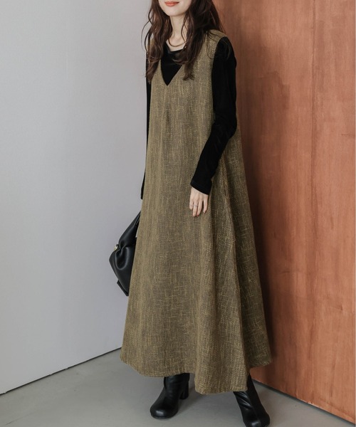 セール】ツイードフレアジャンパースカート（ジャンパースカート