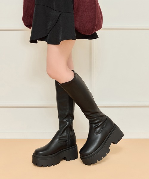 apres jour(アプレジュール)の「ロングブーツ(ブーツ・レディース・ダークブラウン/ブラック・LARGE/MEDIUM/X-LARGE/SMALL)」の2枚目の写真