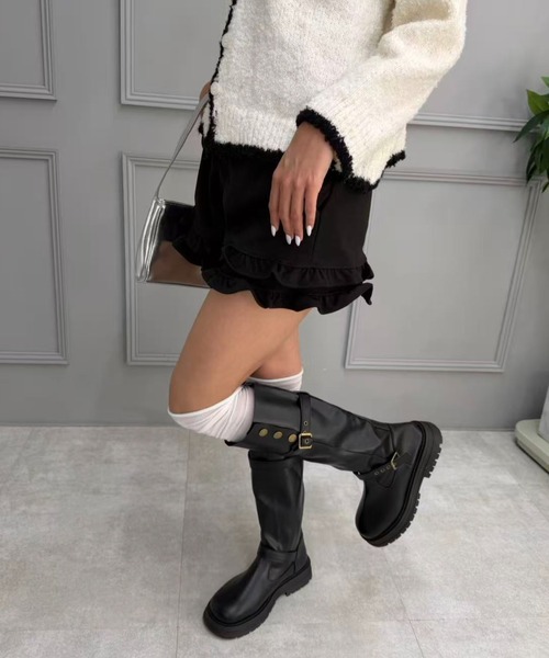 mebole(メボレ)の「ダブルフリルショートパンツ(その他パンツ・レディース・ブラック/グレー・MEDIUM/SMALL)」の20枚目の写真