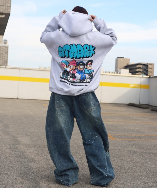 ATMARK（アットマーク）の「《フリーサイズ　/　UNISEX　》ATMARK×DAI NEWJACKコラボ　復刻　イラストグラフィック　バックプリント　プルパーカー（パーカー・レディース・ホワイト/ブラウン/ブラック・FREE）」の15枚目の写真