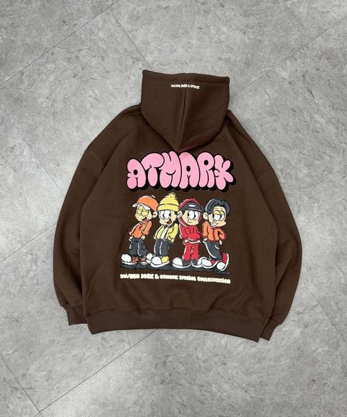 ATMARK（アットマーク）の「《フリーサイズ　/　UNISEX　》ATMARK×DAI NEWJACKコラボ　復刻　イラストグラフィック　バックプリント　プルパーカー（パーカー・レディース・ホワイト/ブラウン/ブラック・FREE）」の22枚目の写真