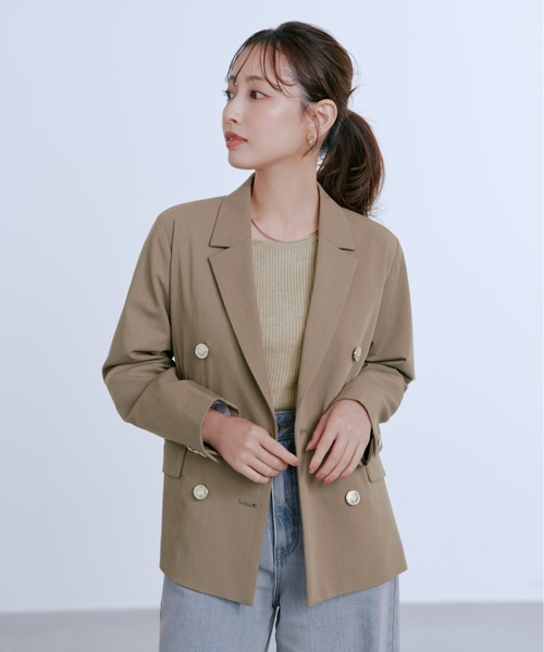 ゴールドボタンダブルジャケット 【低身長・小柄女性】（テーラード