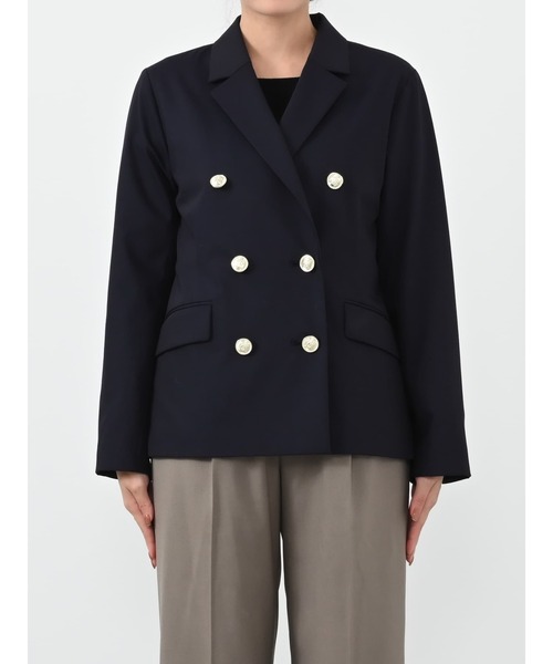 セール】ゴールドボタンダブルジャケット 【低身長・小柄女性