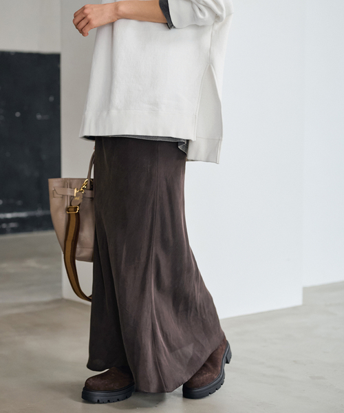 FRAMeWORK（フレームワーク）の「≪追加≫シルキーキュプラバイアススカート 2（スカート・レディース・ブラウン/ホワイト系その他/ブラック・38/36/40）」の5枚目の写真