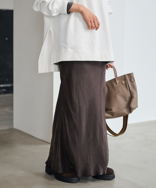 FRAMeWORK（フレームワーク）の「≪追加≫シルキーキュプラバイアススカート 2（スカート・レディース・ブラウン/ホワイト系その他/ブラック・38/36/40）」の6枚目の写真