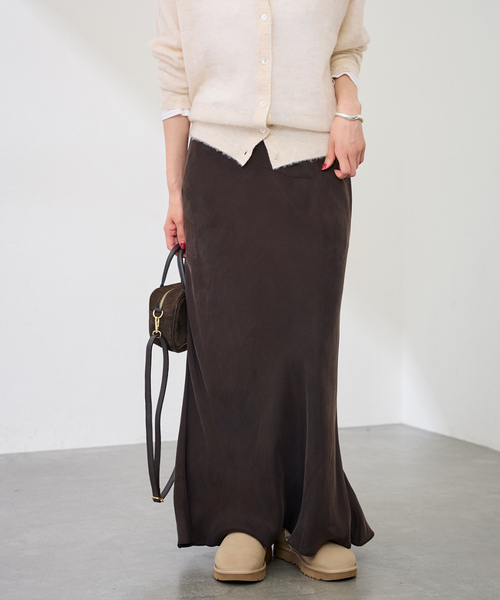 FRAMeWORK（フレームワーク）の「≪追加≫シルキーキュプラバイアススカート 2（スカート・レディース・ブラウン/ホワイト系その他/ブラック・38/36/40）」の18枚目の写真