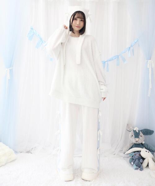 Whinny（ホワイニー）の「Whinny/《セットアップ可能♪》ゆるもちリボンパンティー（その他パンツ・レディース・ホワイト/サックスブルー/ブラック・FREE）」の6枚目の写真