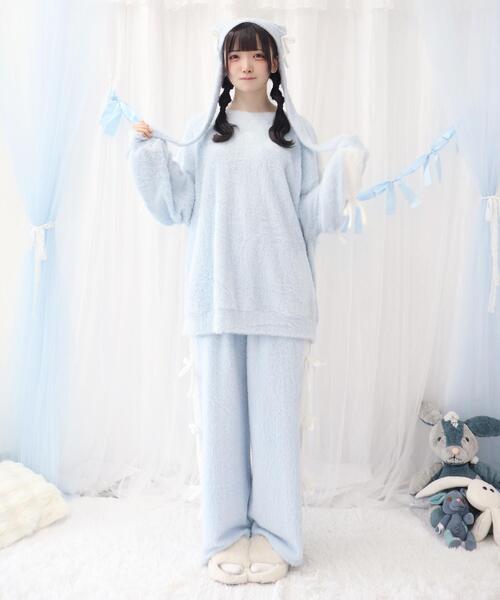 Whinny（ホワイニー）の「Whinny/《セットアップ可能♪》ゆるもちリボンパンティー（その他パンツ・レディース・ホワイト/サックスブルー/ブラック・FREE）」の9枚目の写真
