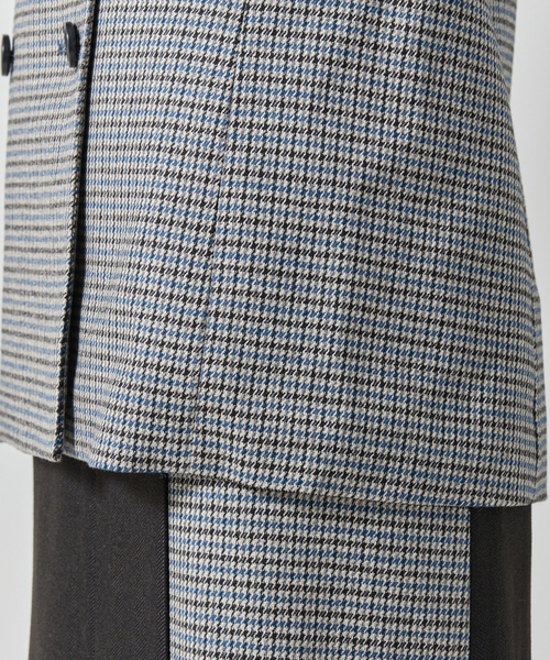 NARACAMICIE(ナラカミーチェ)の「【NARACAMICIE】【セットアップ対応】チェックダブルブレストジャケット(ダウンジャケット/コート・レディース・ブラウン/グレー・L/M)」の7枚目の写真