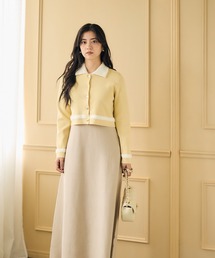 12Twelve Agenda | シャギー衿ニットワンピース×ノーカラーカーディガンセット(ワンピース)