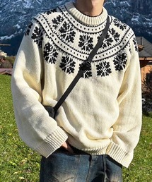 NOWLE | 【NOWLE】ウィンター レトロ ノルディック柄 プルオーバー ニット(ニット/セーター)