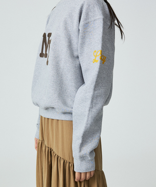 Le Melange/ル・メランジュ】裏起毛ロゴプリントスウェットシャツ