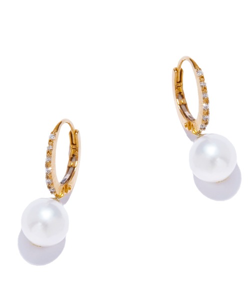 les bonbon(ルボンボン)の「【les bon bon】half eternity pearl pierce/ハーフ エタニティ パール ピアス BOB810(ピアス(両耳用)・レディース・ゴールド・FREE)」の3枚目の写真