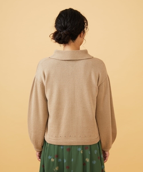 Jocomomola(ホコモモラ)の「A/W天竺ニットカーディガン(カーディガン/ボレロ・レディース・ベージュ/ブラック・40)」の10枚目の写真