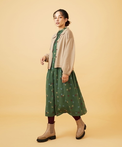 Jocomomola(ホコモモラ)の「A/W天竺ニットカーディガン(カーディガン/ボレロ・レディース・ベージュ/ブラック・40)」の3枚目の写真