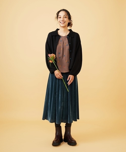 Jocomomola(ホコモモラ)の「A/W天竺ニットカーディガン(カーディガン/ボレロ・レディース・ベージュ/ブラック・40)」の7枚目の写真