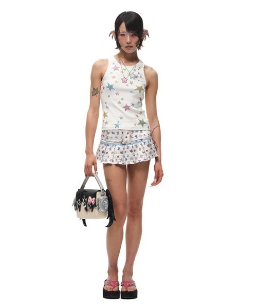 L.H.P(エルエイチピー)の「CFIERCE/フィアス/STICKER PLATED SKIRT(スカート・レディース・ホワイト・S)」の3枚目の写真