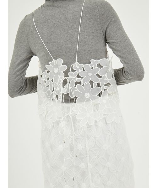 emmi（エミ）の「フラワーオーガンジービスチェ（その他トップス・レディース・ホワイト/ライム/ブラック・F）」の11枚目の写真