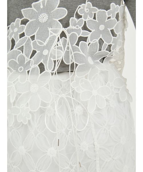 emmi（エミ）の「フラワーオーガンジービスチェ（その他トップス・レディース・ホワイト/ライム/ブラック・F）」の13枚目の写真