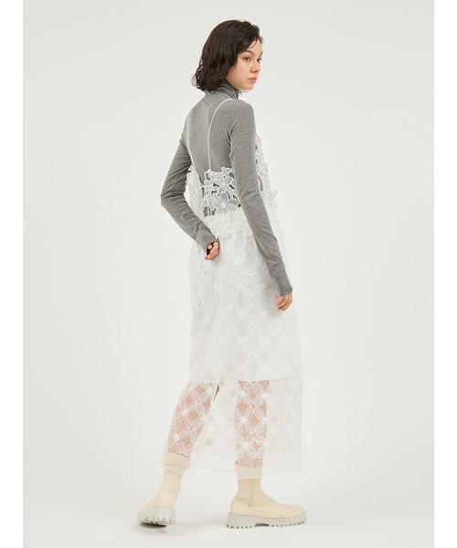 emmi（エミ）の「フラワーオーガンジービスチェ（その他トップス・レディース・ホワイト/ライム/ブラック・F）」の17枚目の写真