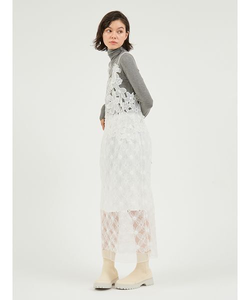 emmi（エミ）の「フラワーオーガンジービスチェ（その他トップス・レディース・ホワイト/ライム/ブラック・F）」の18枚目の写真