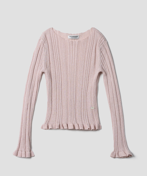 TTUDEMENT（トュードメント）の「GLITTER BOATNECK RIB KNIT_PINK（ニット/セーター・レディース・その他・FREE）」の4枚目の写真