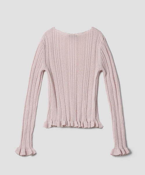 TTUDEMENT（トュードメント）の「GLITTER BOATNECK RIB KNIT_PINK（ニット/セーター・レディース・その他・FREE）」の5枚目の写真