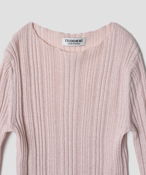 TTUDEMENT（トュードメント）の「GLITTER BOATNECK RIB KNIT_PINK（ニット/セーター・レディース・その他・FREE）」の6枚目の写真