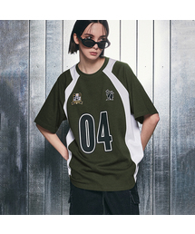 エンブレムラグラン半袖Tシャツカーキ