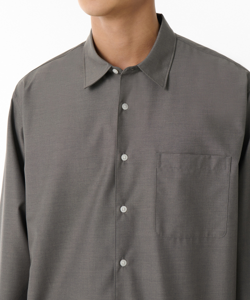 MUSINSA STANDARD（ムシンサスタンダード）の「リラックスドウールライクシャツ[トープ]（シャツ/ブラウス・メンズ・その他・SMALL/MEDIUM/LARGE/X-LARGE/XX-LARGE）」の3枚目の写真