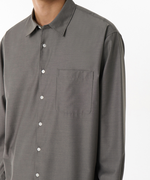 MUSINSA STANDARD（ムシンサスタンダード）の「リラックスドウールライクシャツ[トープ]（シャツ/ブラウス・メンズ・その他・SMALL/MEDIUM/LARGE/X-LARGE/XX-LARGE）」の4枚目の写真