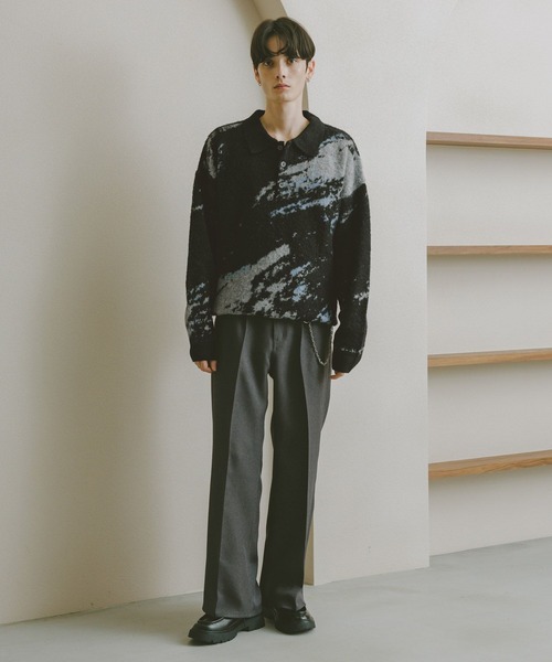 RAGEBLUE（レイジブルー）の「WOOLYガラニットポロ（ポロシャツ・メンズ・ブラック系その他5/グレー系その他/ブラック系その他/ライトブルー・LARGE/MEDIUM/SMALL）」の10枚目の写真