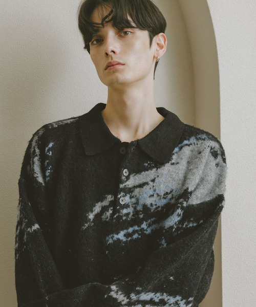 RAGEBLUE（レイジブルー）の「WOOLYガラニットポロ（ポロシャツ・メンズ・ブラック系その他5/グレー系その他/ブラック系その他/ライトブルー・LARGE/MEDIUM/SMALL）」の15枚目の写真