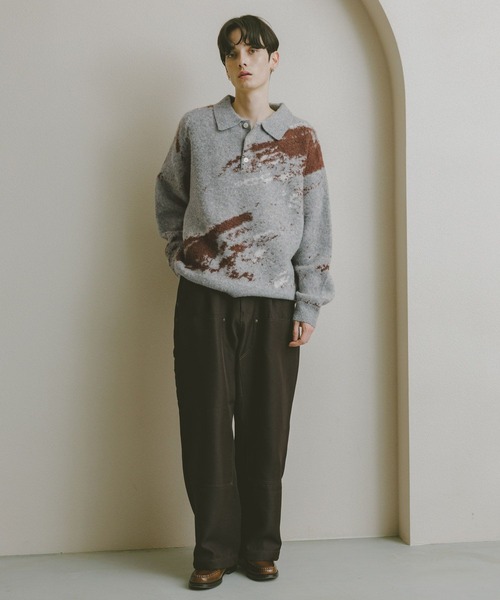 RAGEBLUE（レイジブルー）の「WOOLYガラニットポロ（ポロシャツ・メンズ・ブラック系その他5/グレー系その他/ブラック系その他/ライトブルー・LARGE/MEDIUM/SMALL）」の16枚目の写真