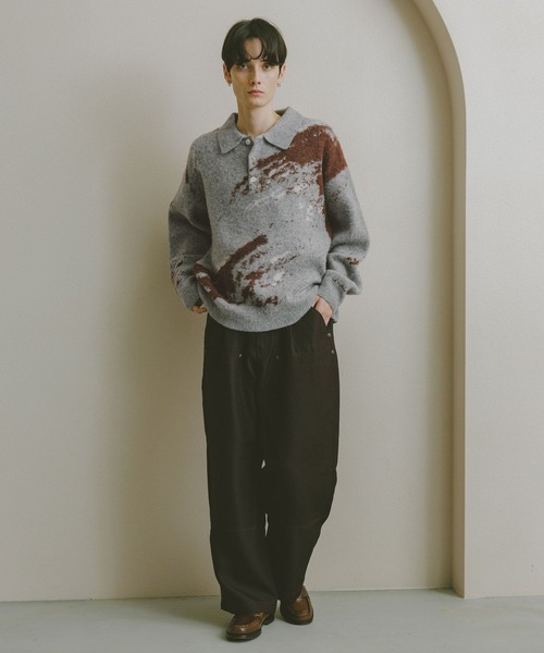 RAGEBLUE（レイジブルー）の「WOOLYガラニットポロ（ポロシャツ・メンズ・ブラック系その他5/グレー系その他/ブラック系その他/ライトブルー・LARGE/MEDIUM/SMALL）」の17枚目の写真