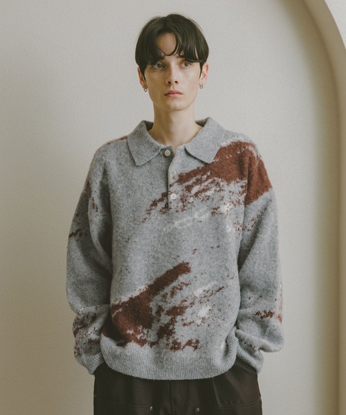 RAGEBLUE（レイジブルー）の「WOOLYガラニットポロ（ポロシャツ・メンズ・ブラック系その他5/グレー系その他/ブラック系その他/ライトブルー・LARGE/MEDIUM/SMALL）」の18枚目の写真