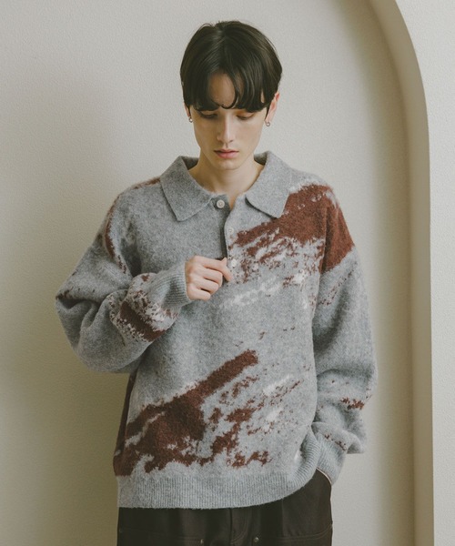 RAGEBLUE（レイジブルー）の「WOOLYガラニットポロ（ポロシャツ・メンズ・ブラック系その他5/グレー系その他/ブラック系その他/ライトブルー・LARGE/MEDIUM/SMALL）」の19枚目の写真