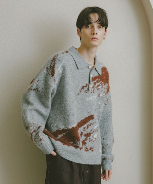 RAGEBLUE（レイジブルー）の「WOOLYガラニットポロ（ポロシャツ・メンズ・ブラック系その他5/グレー系その他/ブラック系その他/ライトブルー・LARGE/MEDIUM/SMALL）」の20枚目の写真