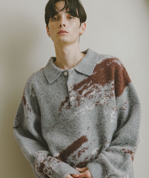 RAGEBLUE（レイジブルー）の「WOOLYガラニットポロ（ポロシャツ・メンズ・ブラック系その他5/グレー系その他/ブラック系その他/ライトブルー・LARGE/MEDIUM/SMALL）」の22枚目の写真