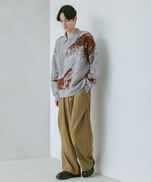 セール】WOOLYガラニットポロ（ポロシャツ）｜RAGEBLUE（レイジブルー