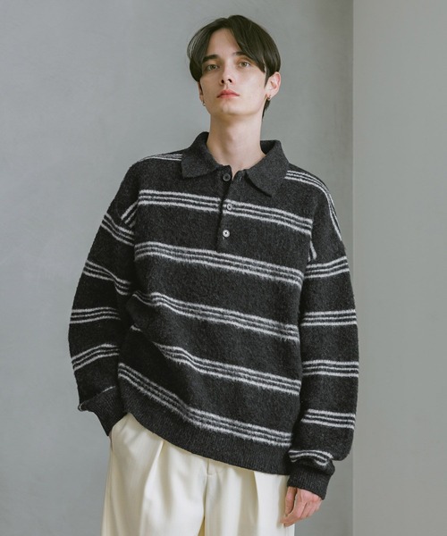 セール】WOOLYガラニットポロ（ポロシャツ）｜RAGEBLUE（レイジブルー
