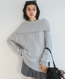 MIRROR STOKE | 【ZOZO限定】2WAY CABLE OFF‐SHOULDER KNIT/ツーウェイケーブルオフショルダーニット(ニット/セーター)