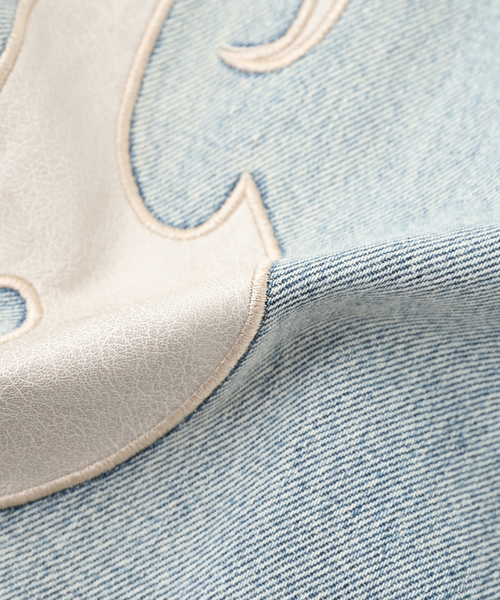 SUPPLIER（サプライヤー）の「SUPPLIER / サプライヤー Cross Leather Baggy Denim（デニムパンツ・メンズ・ブラック/ブルー・MEDIUM/LARGE）」の13枚目の写真