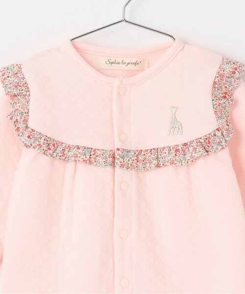 Sophie la girafe（ソフィーラジラフ）の「小花柄カバーオール【日本製】（ロンパース・キッズ・ピンク/オフホワイト・80ｃｍ/70cm）」の9枚目の写真