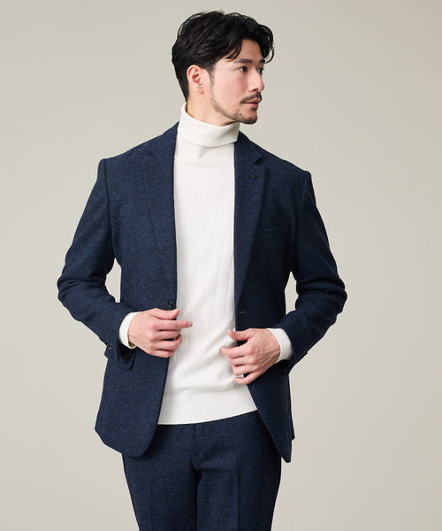 ABAHOUSE GRAY（アバハウスグレイ）の「【カシミヤブレンド】ウール ツイルジャケット / セットアップ対応（テーラードジャケット・メンズ・ブラック/ネイビー/グレー/ライトベージュ・44/46/48/50）」の4枚目の写真