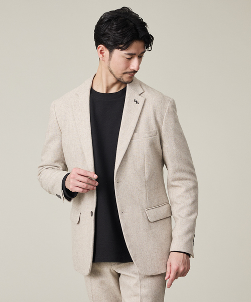 ABAHOUSE GRAY（アバハウスグレイ）の「【カシミヤブレンド】ウール ツイルジャケット / セットアップ対応（テーラードジャケット・メンズ・ブラック/ネイビー/グレー/ライトベージュ・44/46/48/50）」の3枚目の写真