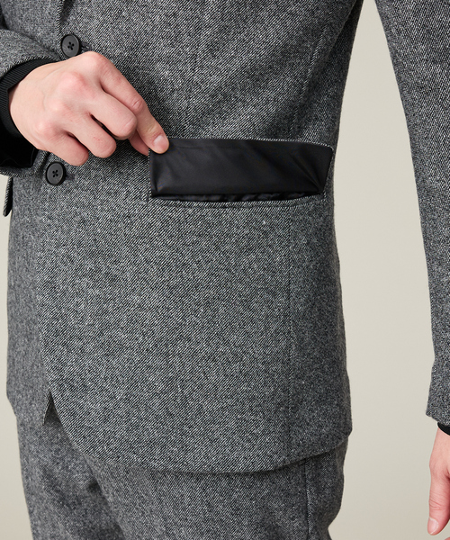 ABAHOUSE GRAY（アバハウスグレイ）の「【カシミヤブレンド】ウール ツイルジャケット / セットアップ対応（テーラードジャケット・メンズ・ブラック/ネイビー/グレー/ライトベージュ・44/46/48/50）」の17枚目の写真