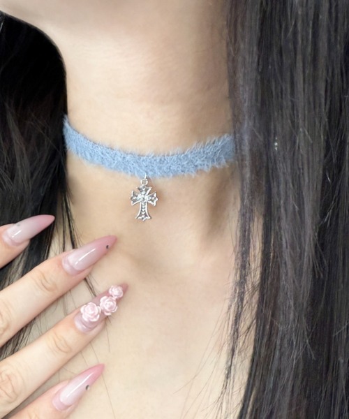 WEGO(ウィゴー)の「WEGO/モチーフシャギーニットチョーカー(チョーカー・レディース・ブラウン/その他1/その他2/その他3/グレー・FREE)」の2枚目の写真