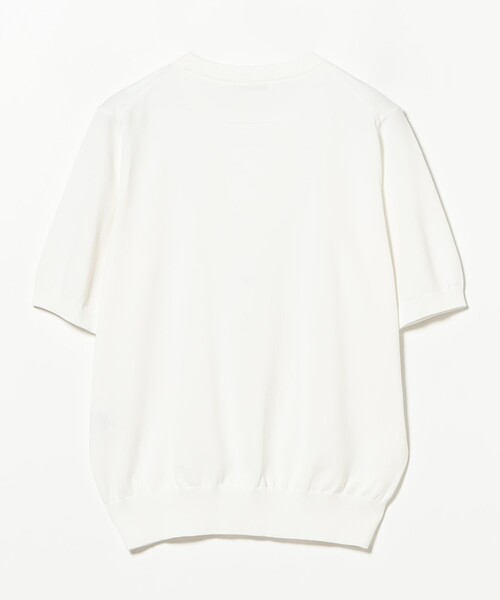 SLOANE(スローン)の「SLOANE / 18ゲージ 天竺 クルーネック ショートスリーブ ニット(ニット/セーター・レディース・ベージュ/ホワイト・2)」の4枚目の写真