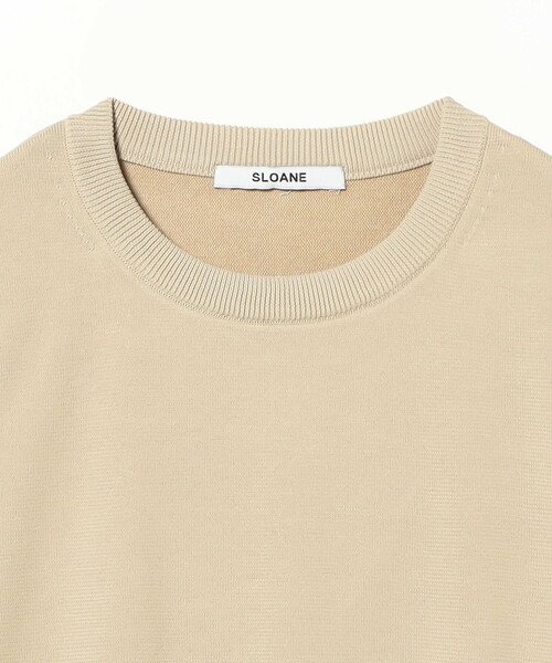 SLOANE(スローン)の「SLOANE / 18ゲージ 天竺 クルーネック ショートスリーブ ニット(ニット/セーター・レディース・ベージュ/ホワイト・2)」の7枚目の写真